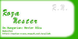 roza mester business card